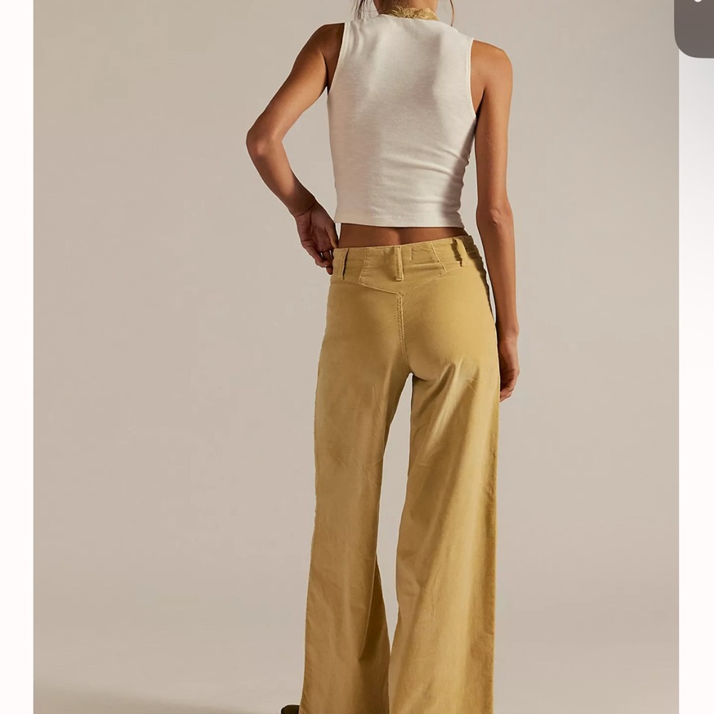 Free People Mustard Wide-Leg High-Rise Jeans